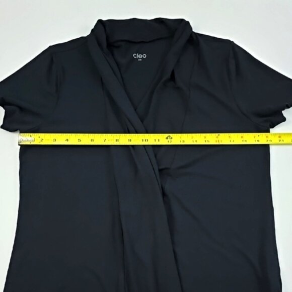 CLEO Women's Black Open Front Short Sleeves Drapy Soft Stretch Size Large - Picture 8 of 10